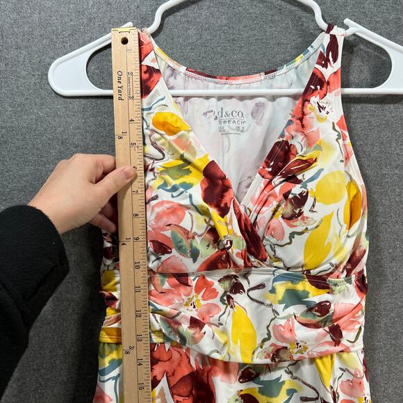 Denim & Co. Beach Handkerchief Hem Tankini with Brief Multicolor Size 2 - Picture 4 of 11